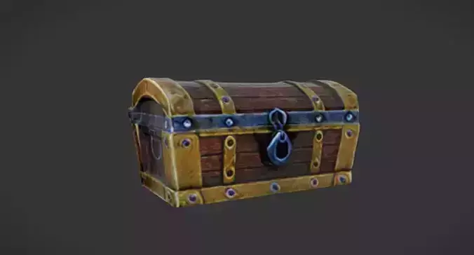 wooden chest  Game Ready 3D Model
