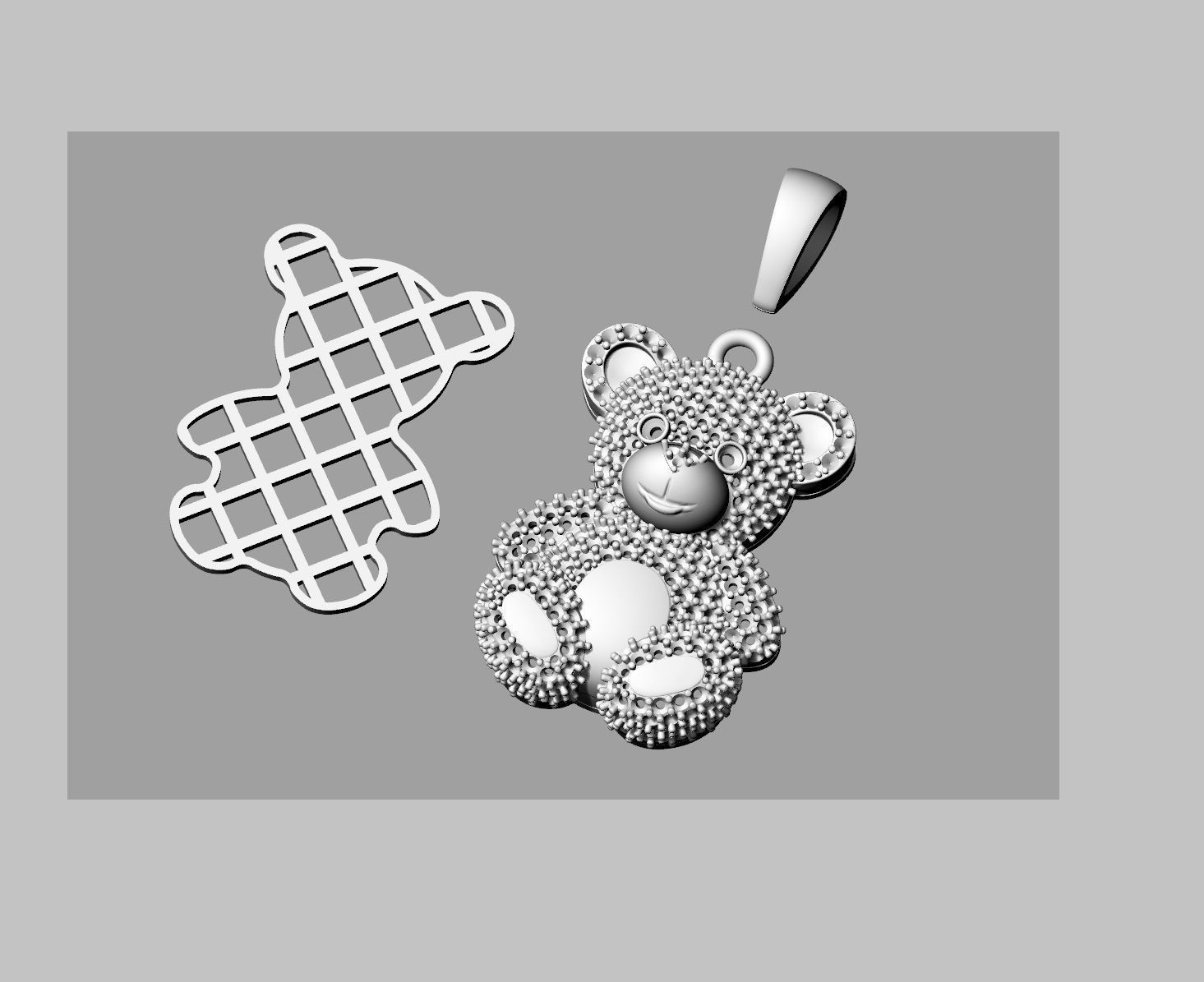 Teddy Bear pendent 3D print model 3D print model_5