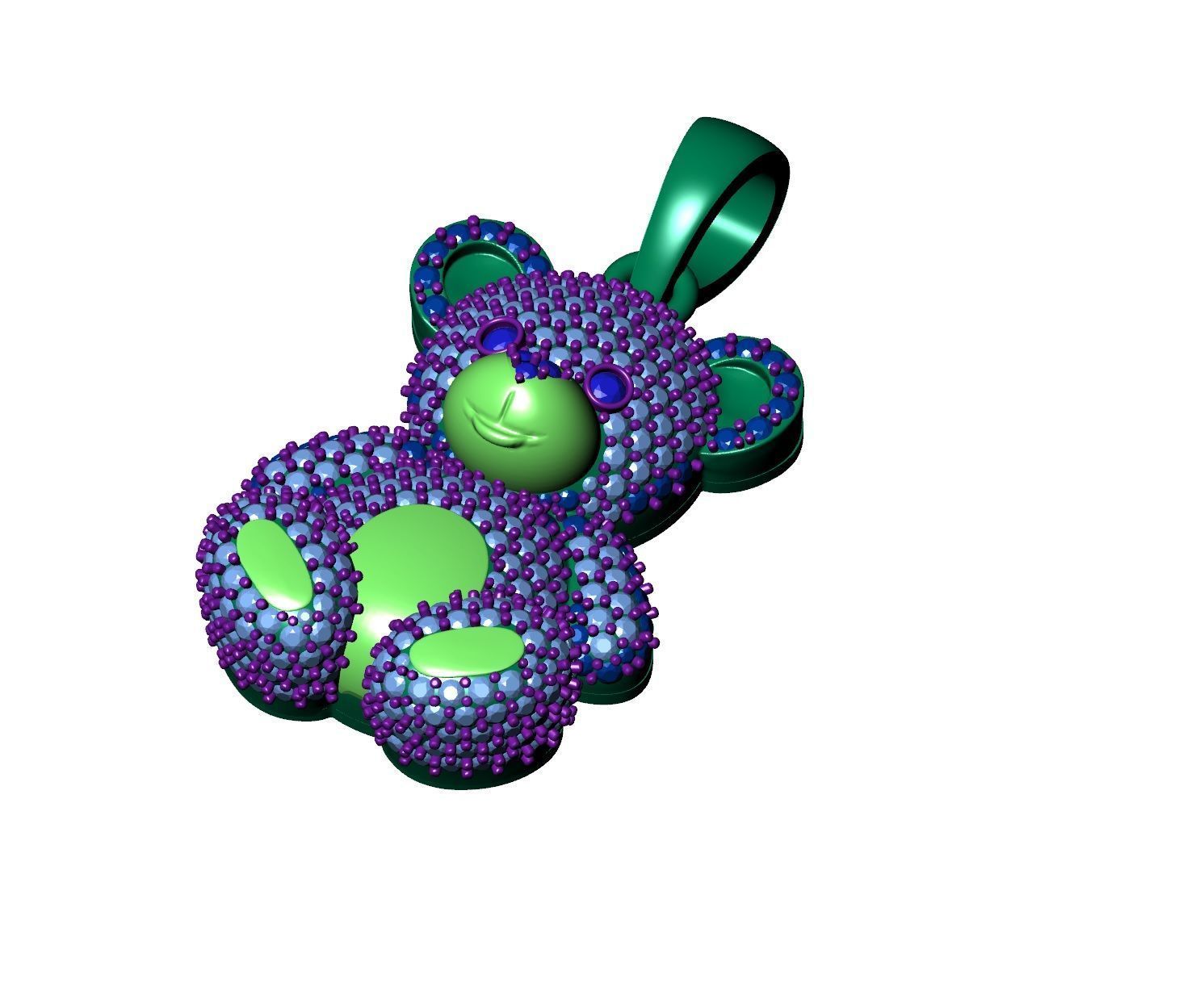 Teddy Bear pendent 3D print model 3D print model_2