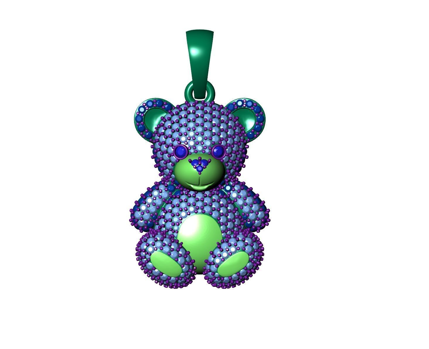 Teddy Bear pendent 3D print model 3D print model_4