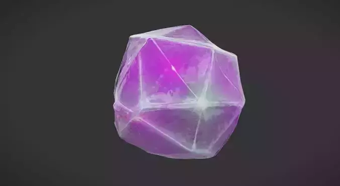 Amethyst Prism Crystal Game Ready 3D Model