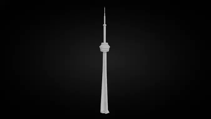 Low Poly Canada CN Tower Low-poly 3D model