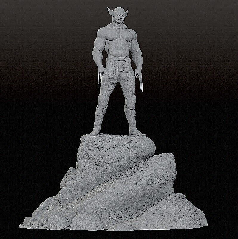DIORAMA Wolverine vs Hulk - no cutted 3D print model_13