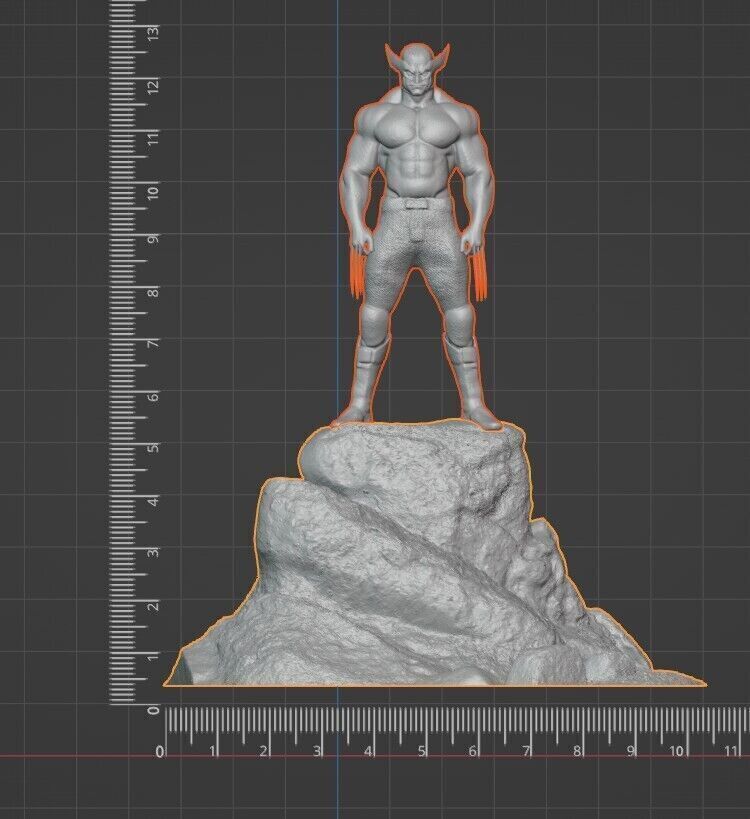 DIORAMA Wolverine vs Hulk - no cutted 3D print model_6