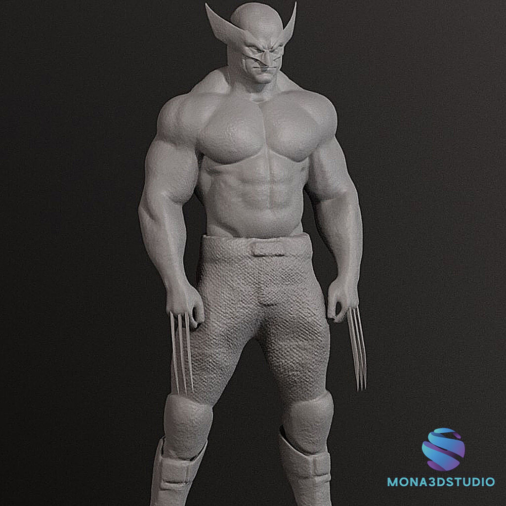 DIORAMA Wolverine vs Hulk - no cutted 3D print model_3