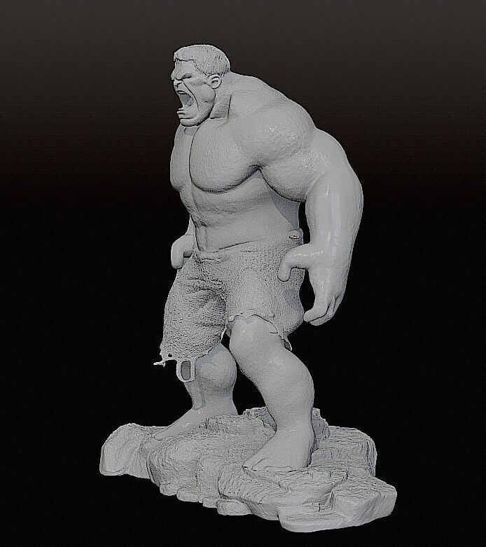 DIORAMA Wolverine vs Hulk - no cutted 3D print model_9