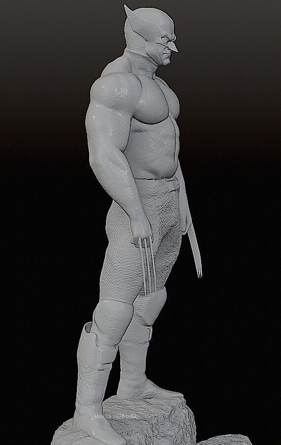 DIORAMA Wolverine vs Hulk - no cutted 3D print model_17