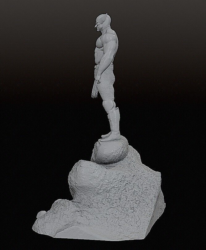 DIORAMA Wolverine vs Hulk - no cutted 3D print model_15