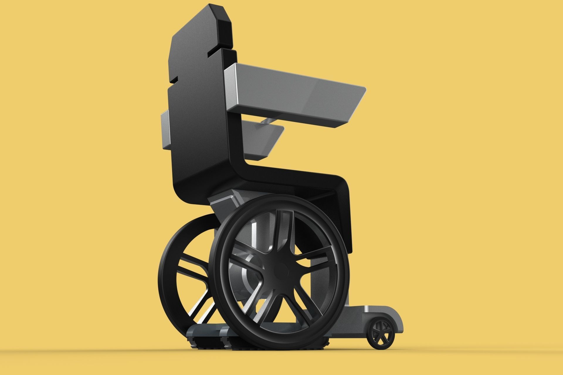 SMART WHEELCHAIR ELECTRIC AUTONOMOUS ROBOT CLIMBING STAIRS LIFT 3D model_16