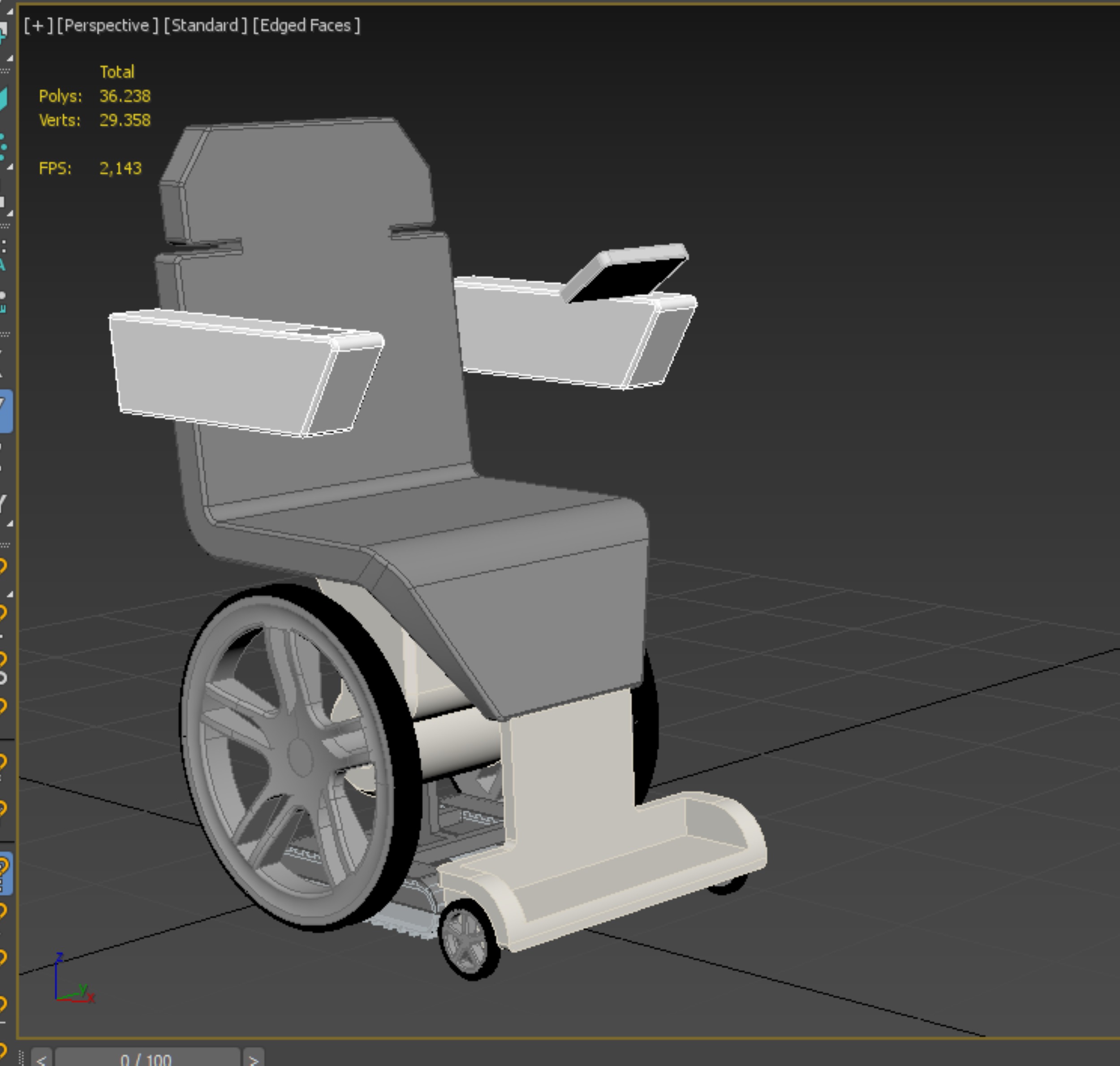 SMART WHEELCHAIR ELECTRIC AUTONOMOUS ROBOT CLIMBING STAIRS LIFT 3D model_28