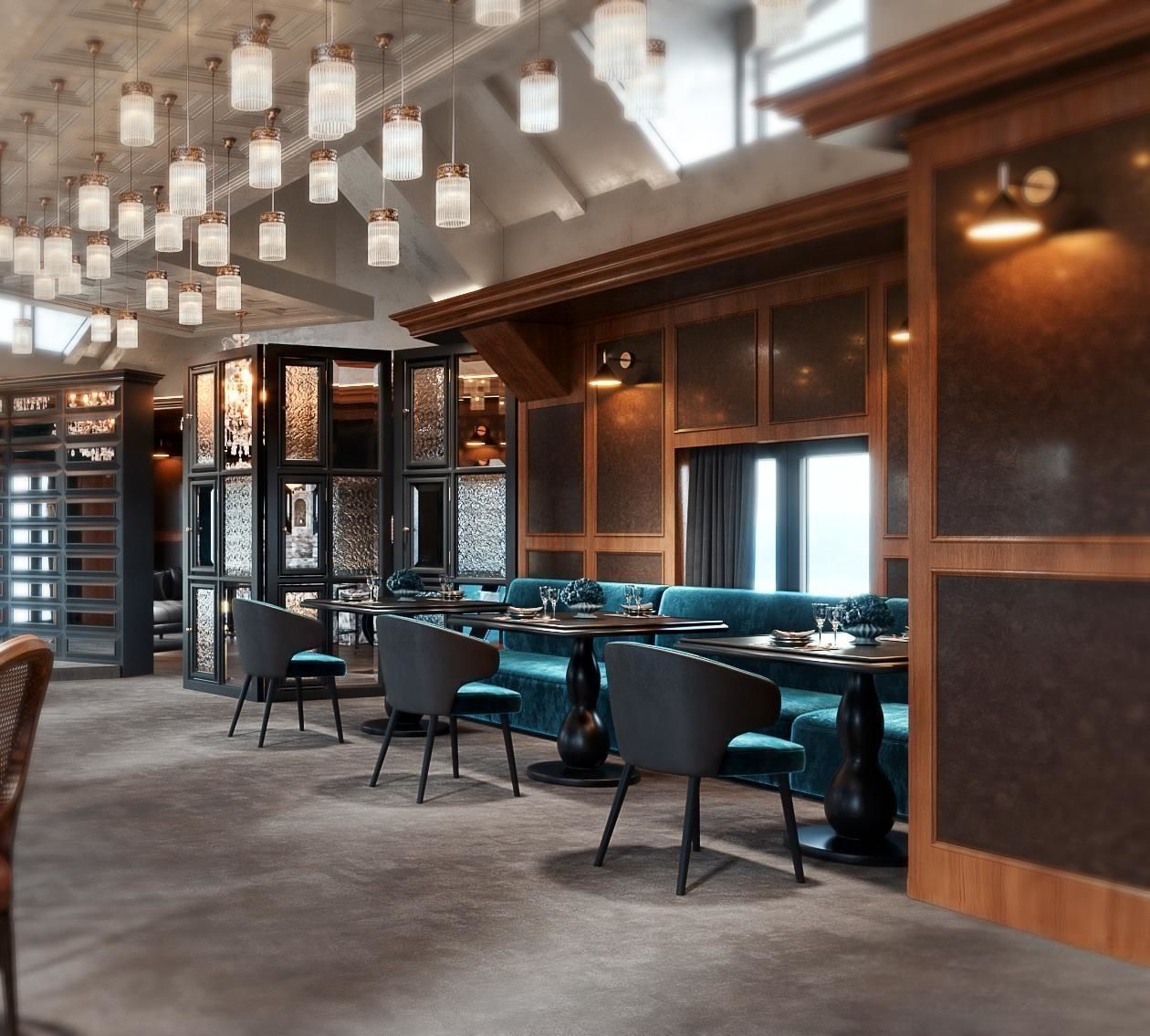 restaurant cafe  interior   3D model_1