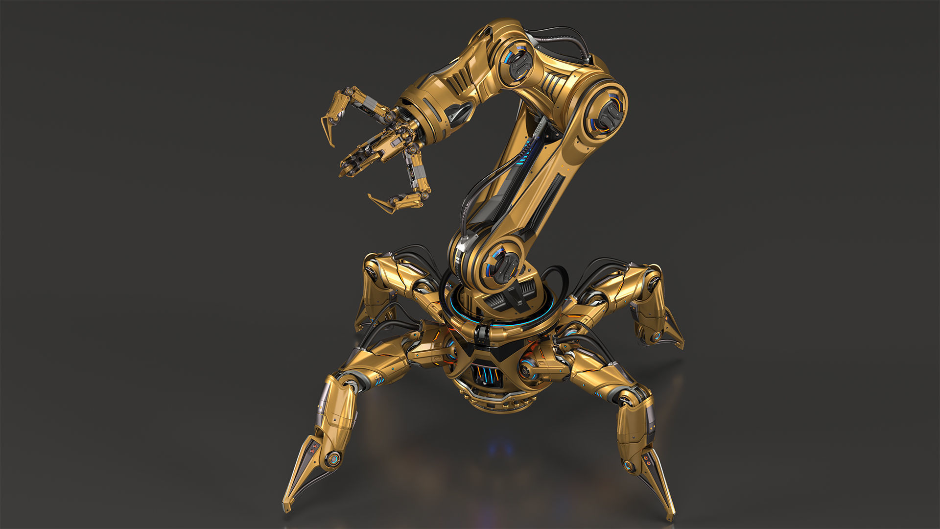 Sci-Fi Spider Robot Arm - Rigged 3D model_3