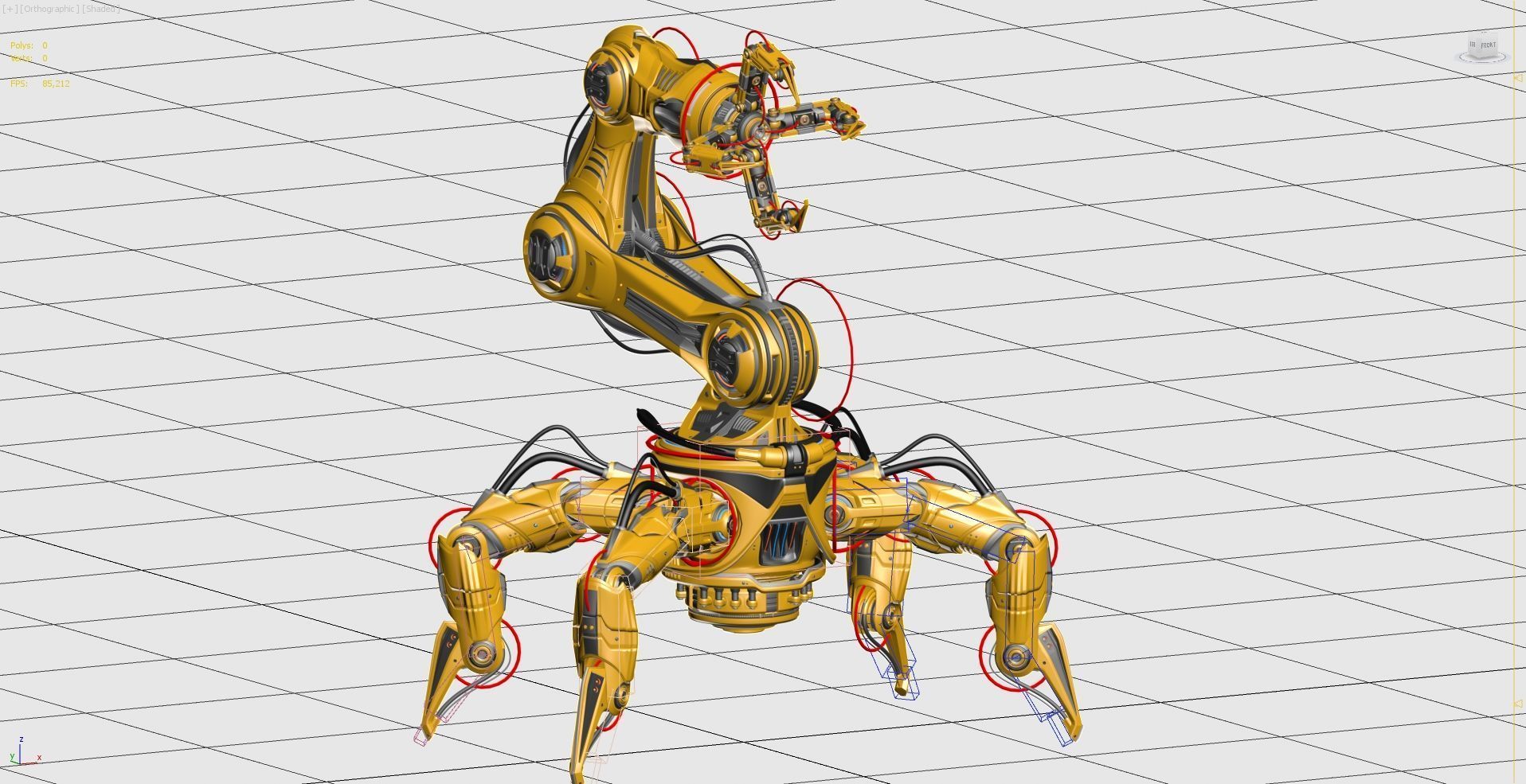 Sci-Fi Spider Robot Arm - Rigged 3D model_14