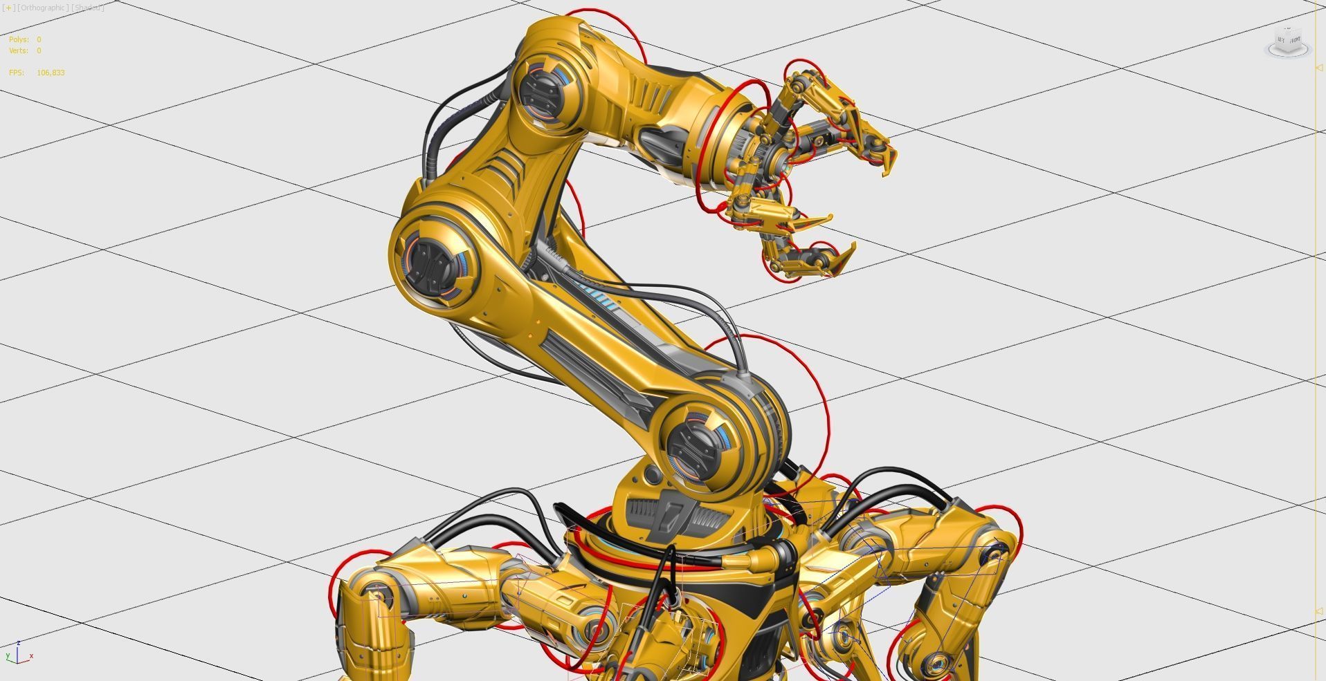 Sci-Fi Spider Robot Arm - Rigged 3D model_15