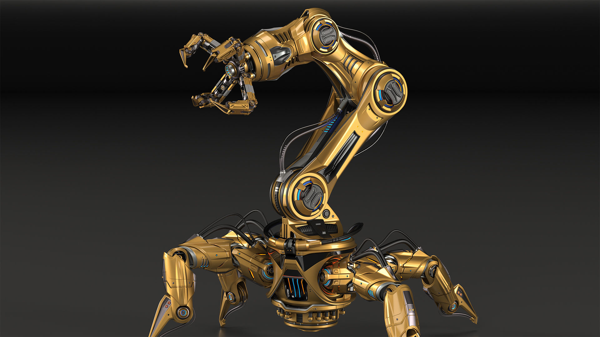 Sci-Fi Spider Robot Arm - Rigged 3D model_20
