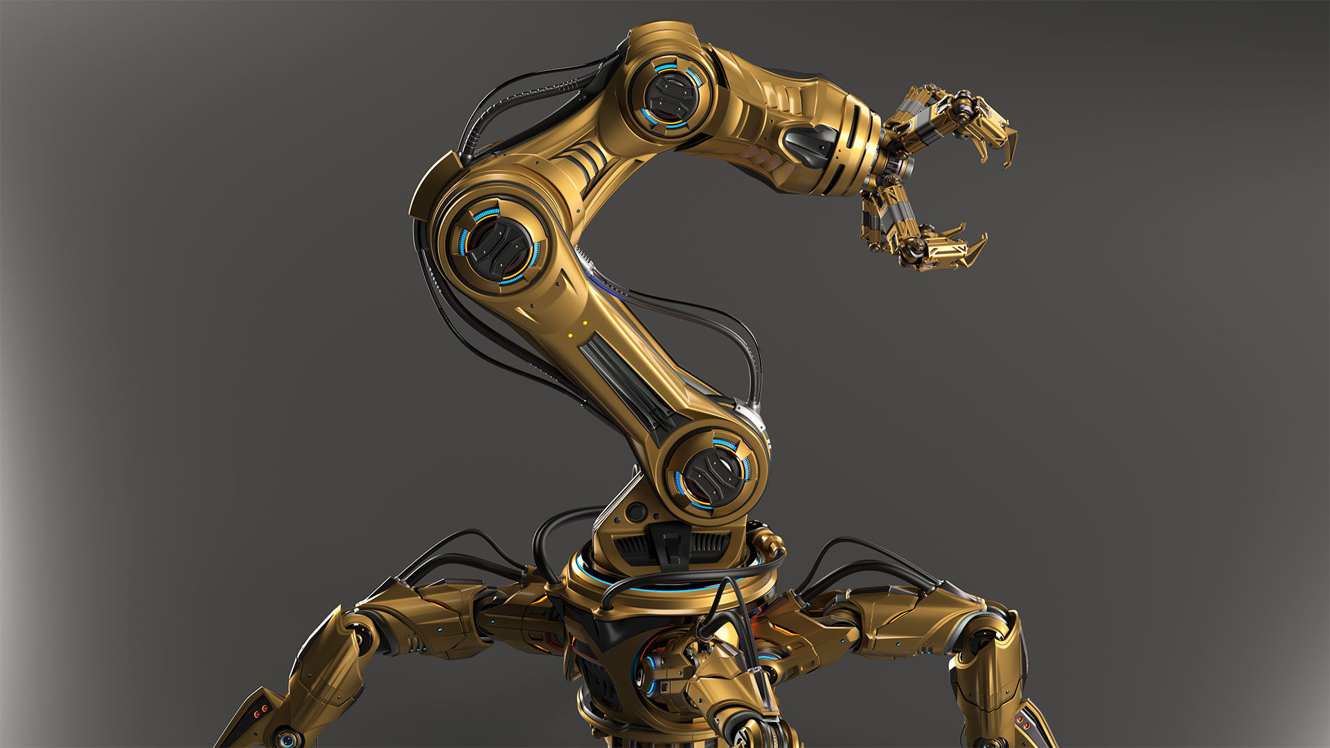 Sci-Fi Spider Robot Arm - Rigged 3D model_21