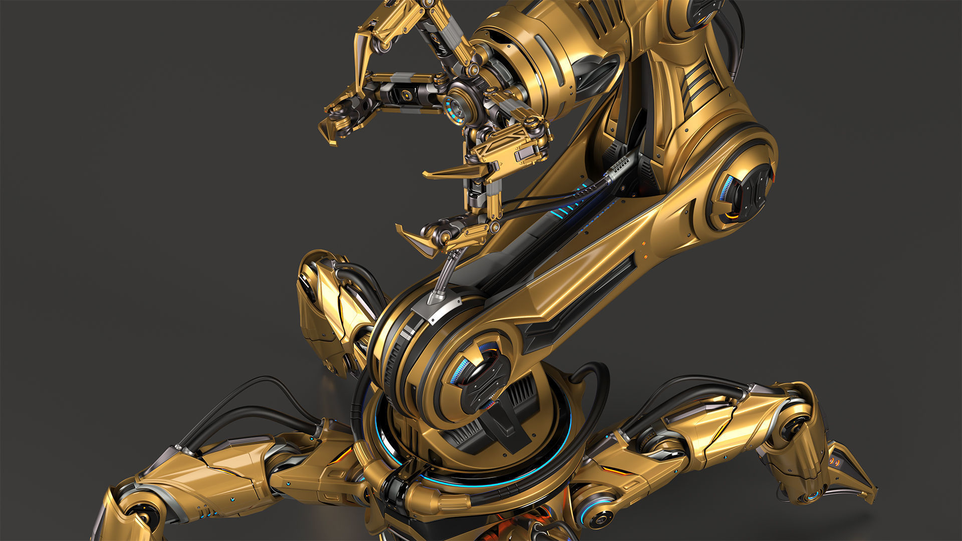 Sci-Fi Spider Robot Arm - Rigged 3D model_2