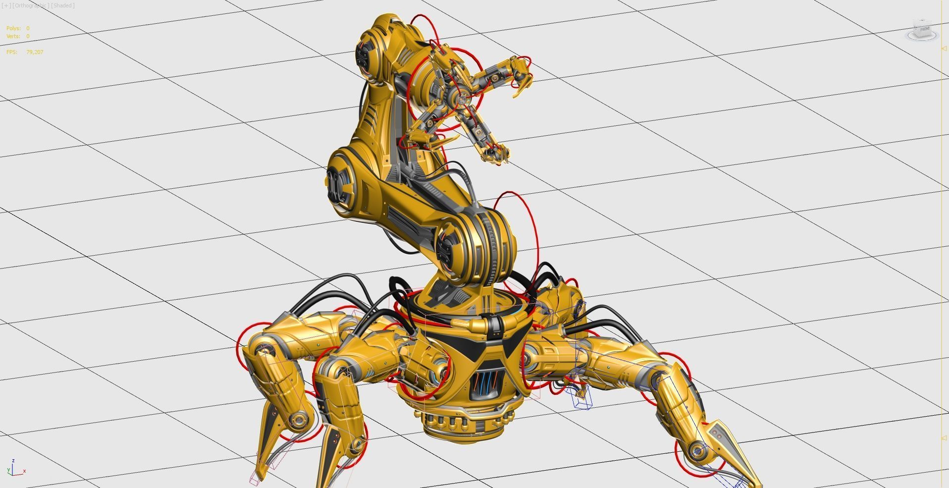 Sci-Fi Spider Robot Arm - Rigged 3D model_13