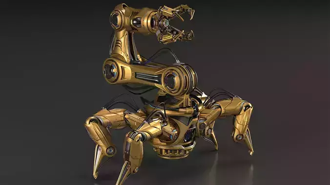 Sci-Fi Spider Robot Arm - Rigged 3D model