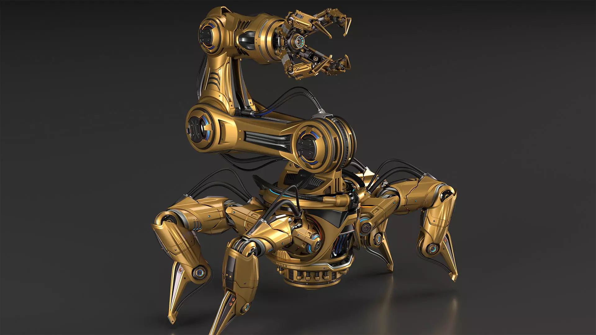 Sci-Fi Spider Robot Arm - Rigged 3D model_0