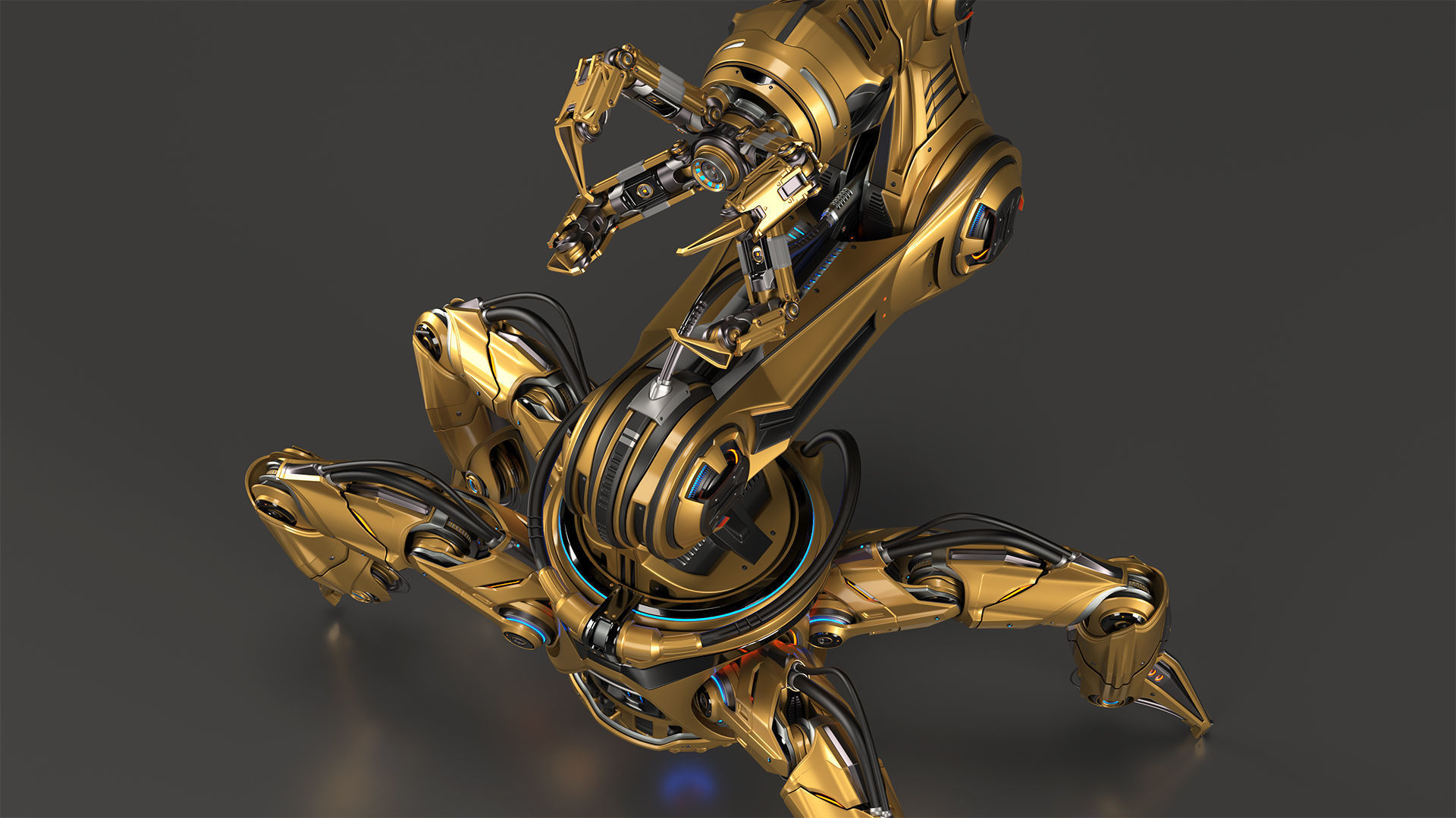 Sci-Fi Spider Robot Arm - Rigged 3D model_19