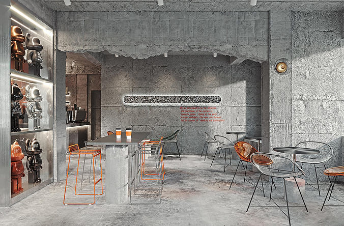 restaurant cafe  interior   3D model
