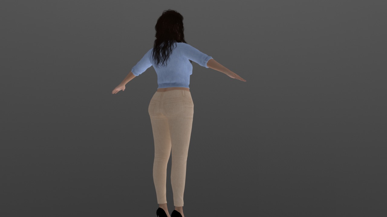 Girl 03 3D model_2