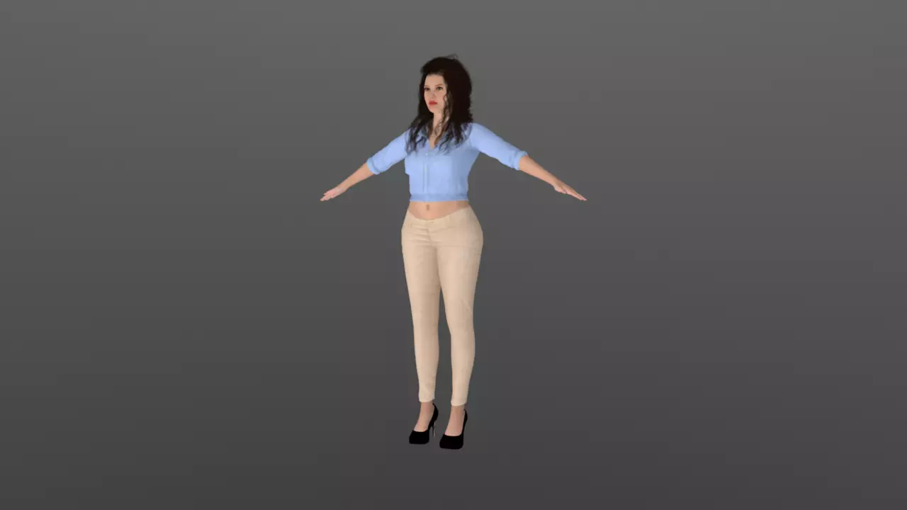 Girl 03 3D model_0