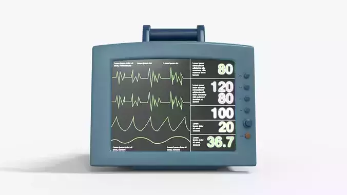 Patient Monitoring Medical Low-poly 3D model