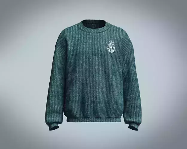 Mens side embroidered sweatshirt with textured fabric