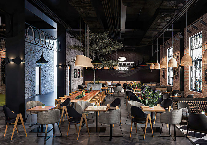   restaurant cafe  interior   3D model