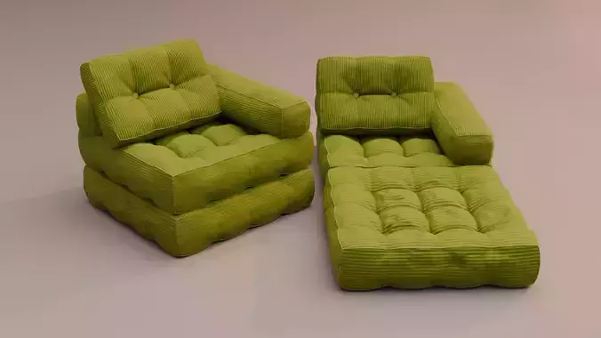 Green Foldable Sofa Bed