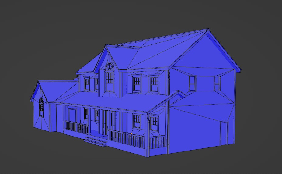 Low Poly house 17 Low-poly 3D model_9