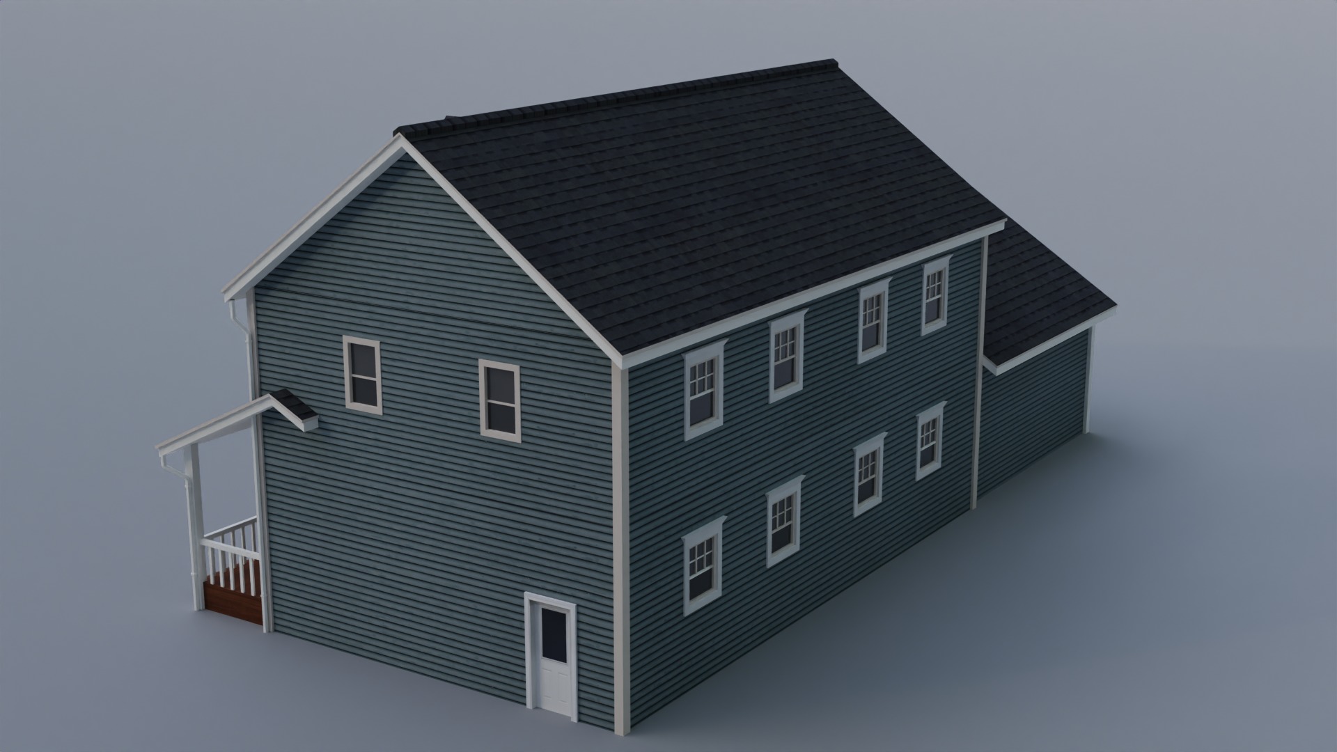 Low Poly house 17 Low-poly 3D model_7