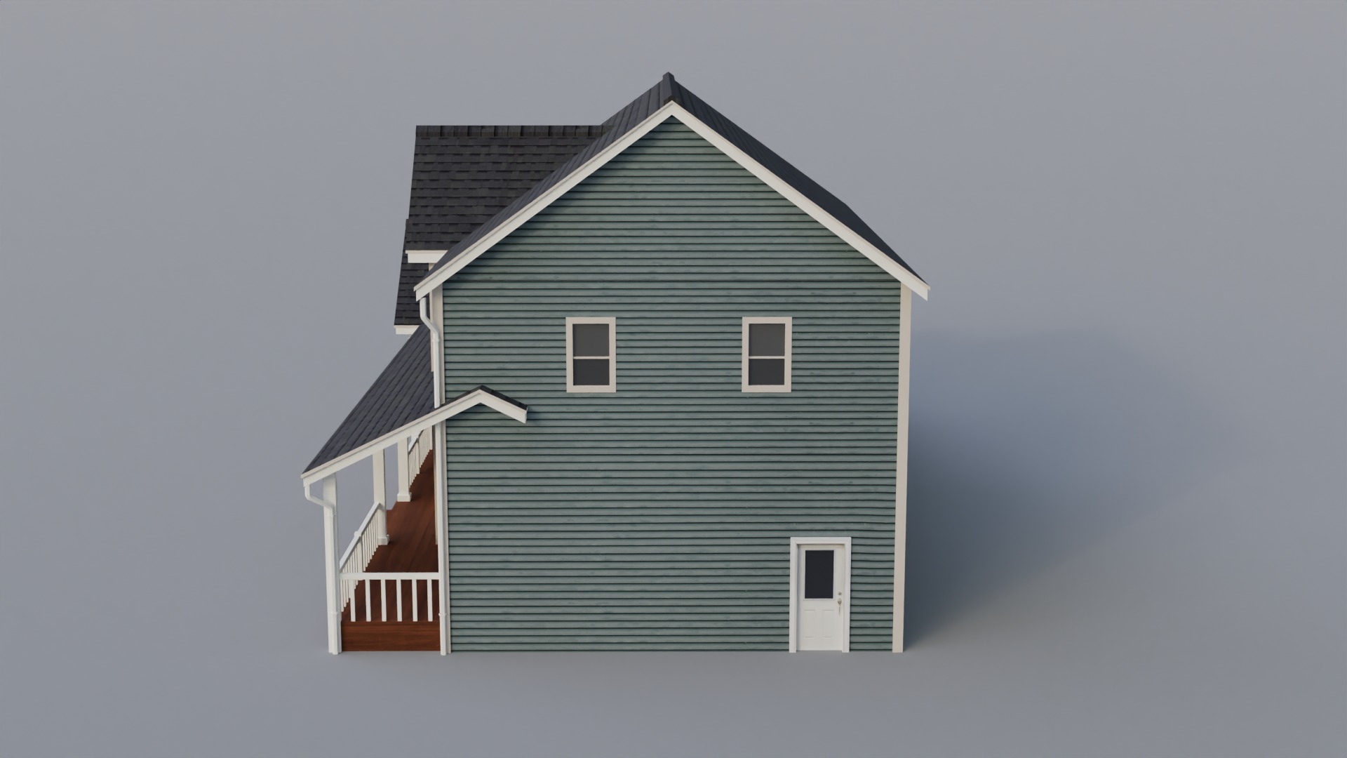Low Poly house 17 Low-poly 3D model_4