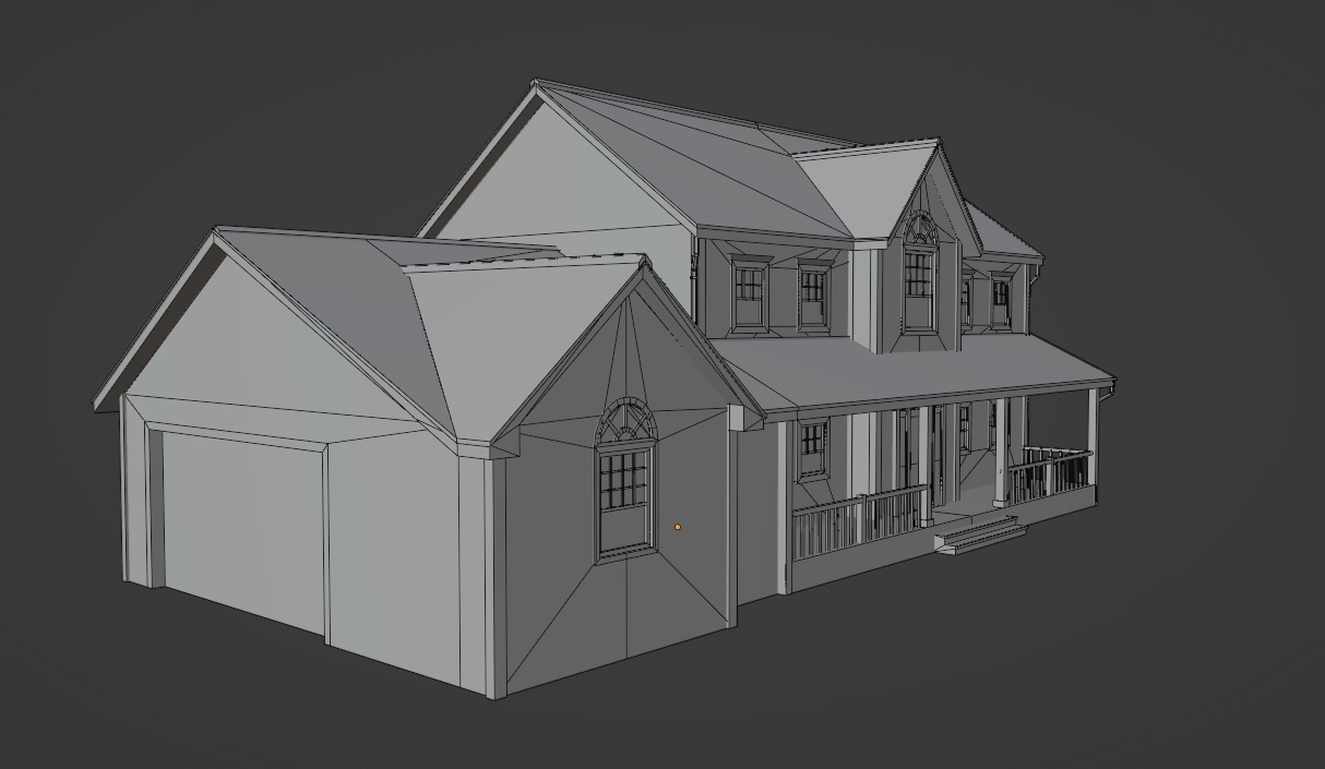 Low Poly house 17 Low-poly 3D model_8