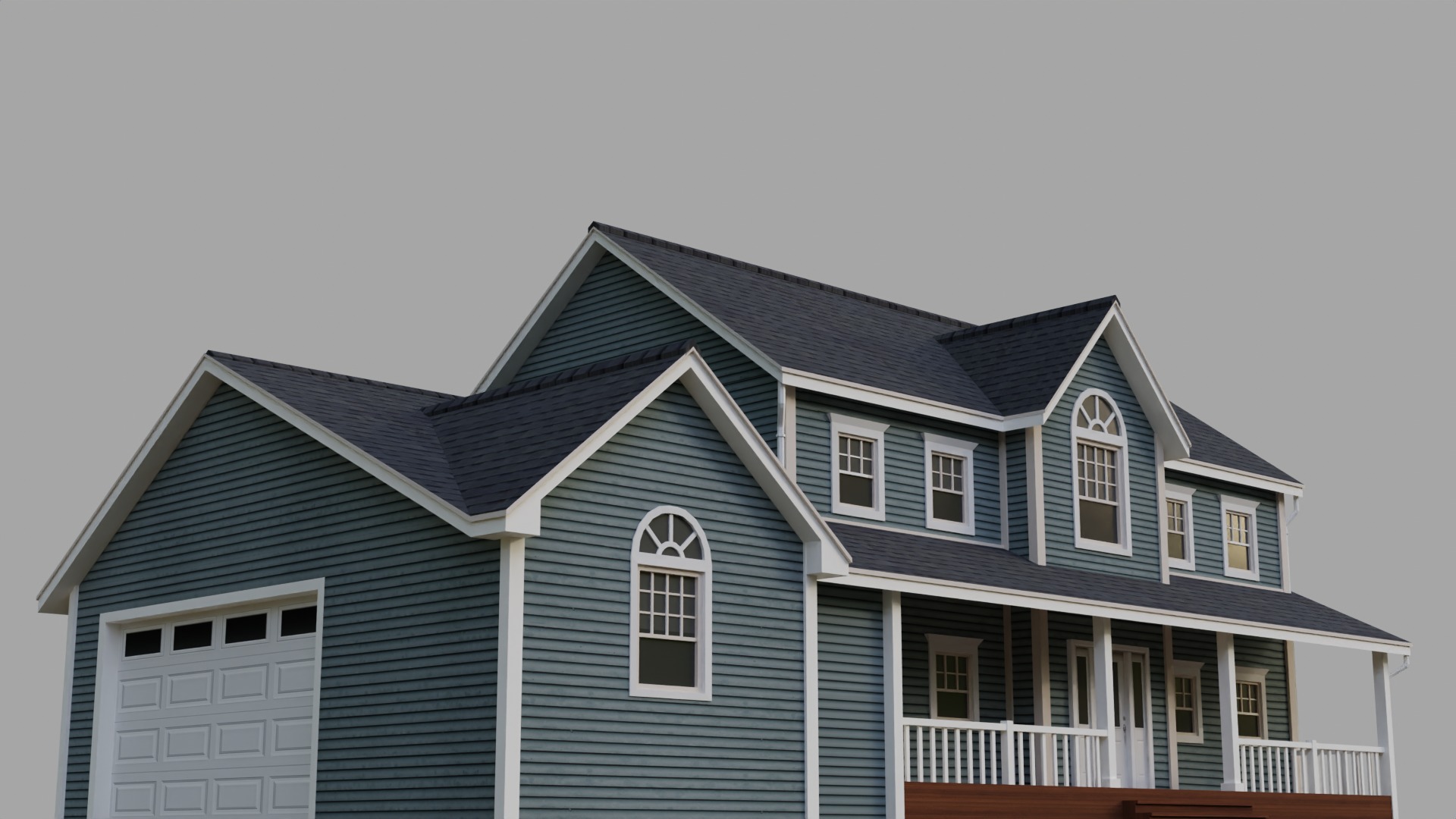 Low Poly house 17 Low-poly 3D model_3