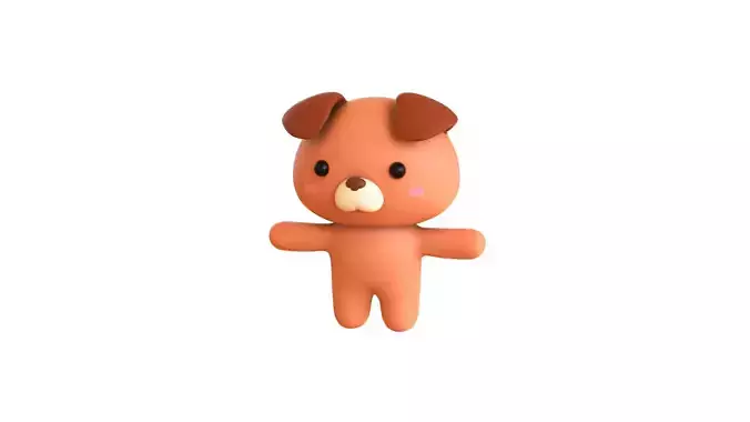 Character001 Chubby Bear Low-poly 3D model