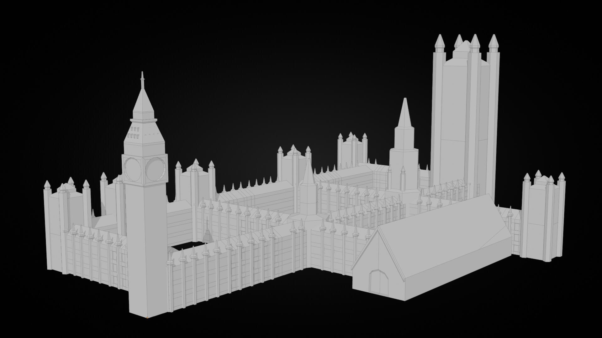 Low Poly London Big Ben Low-poly 3D model_3