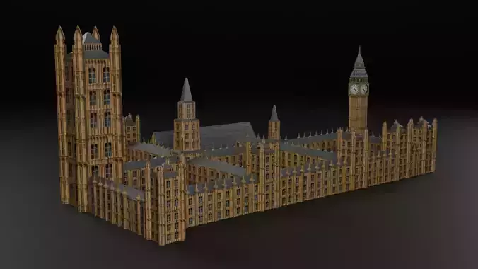 Low Poly London Big Ben Low-poly 3D model Low Poly London Big Ben Low-poly 3D model