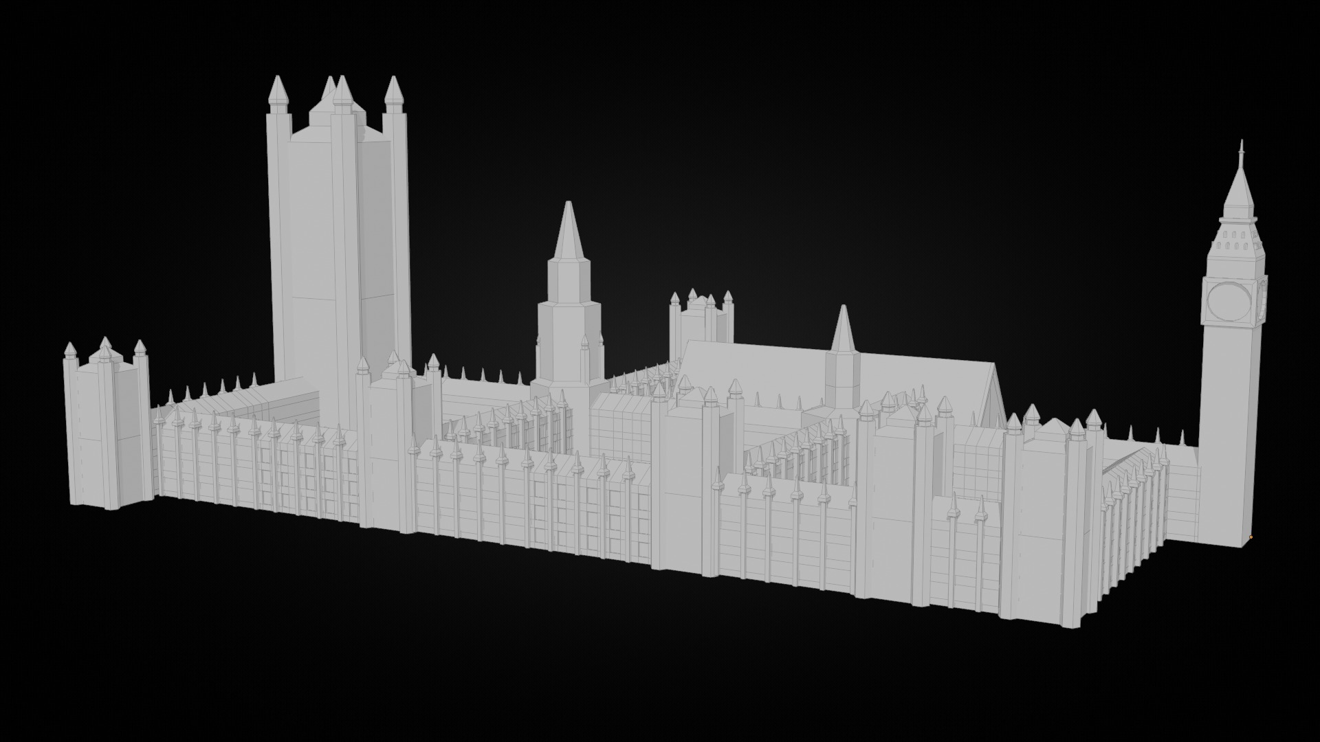 Low Poly London Big Ben Low-poly 3D model_2