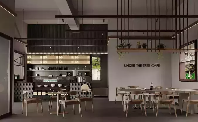 coffee shop interior 3D model