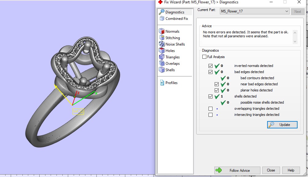 Ring Flower 17mm 3D print model_11