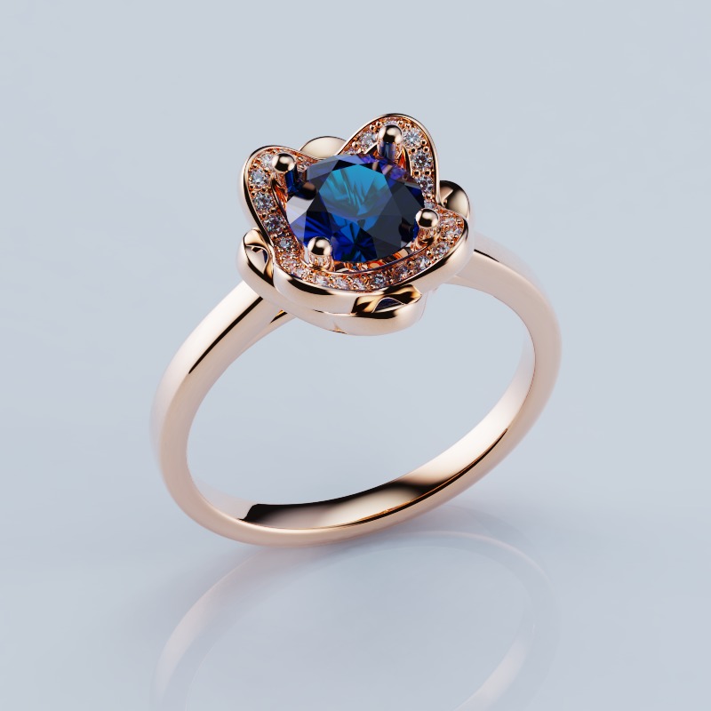 Ring Flower 17mm 3D print model_2