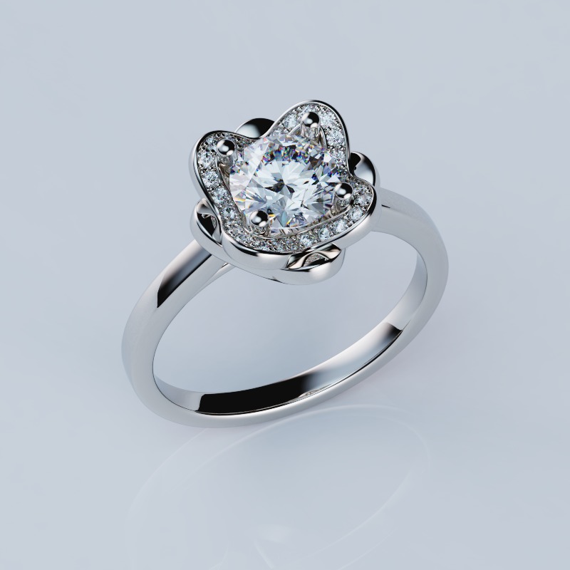 Ring Flower 17mm 3D print model_3