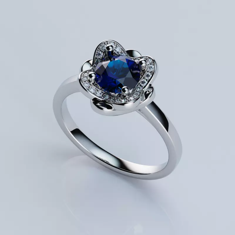 Ring Flower 17mm 3D print model_0