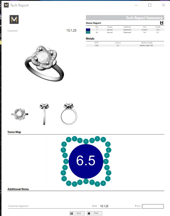 Ring Flower 17mm 3D print model_10