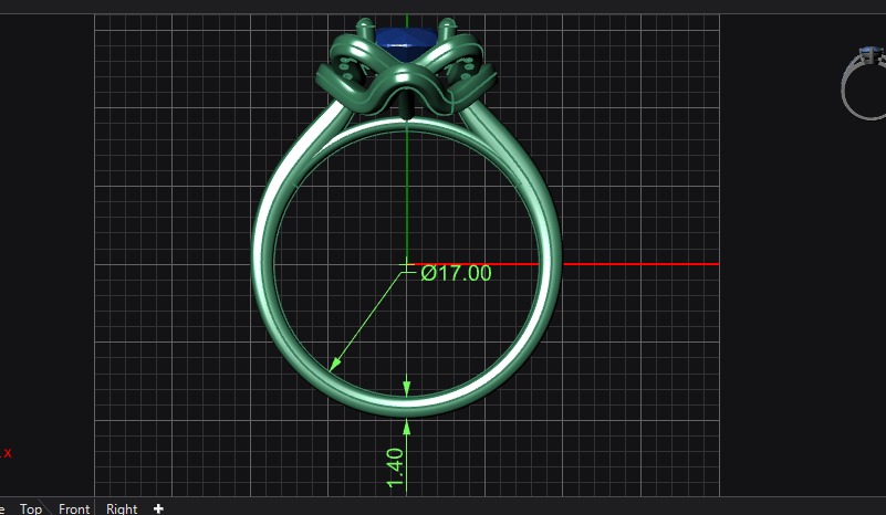 Ring Flower 17mm 3D print model_6