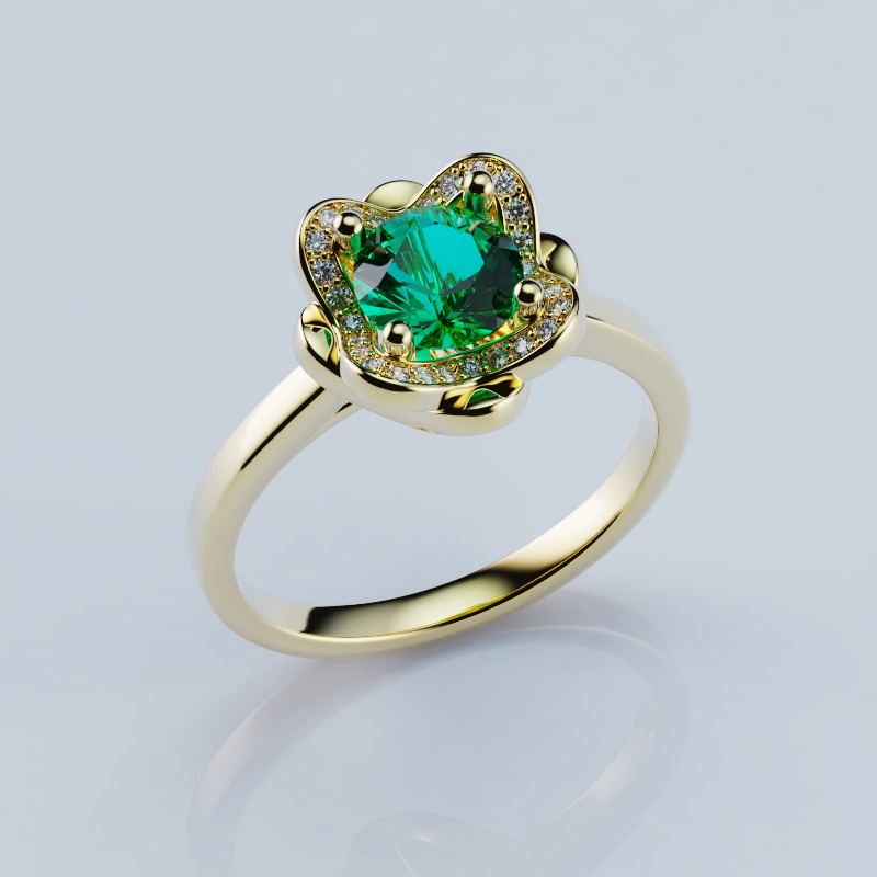 Ring Flower 17mm 3D print model_5