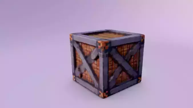 Wooden Crate 3D Game Ready model with Texture